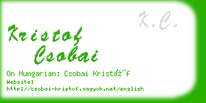 kristof csobai business card